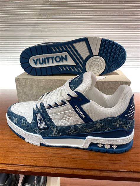 blue lv trainers|louis vuitton trainer sneaker blue.